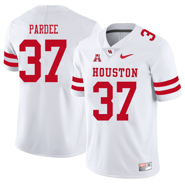 2018 Men #37 Payton Pardee Houston Cougars College Football Jerseys Sale-White - Click Image to Close